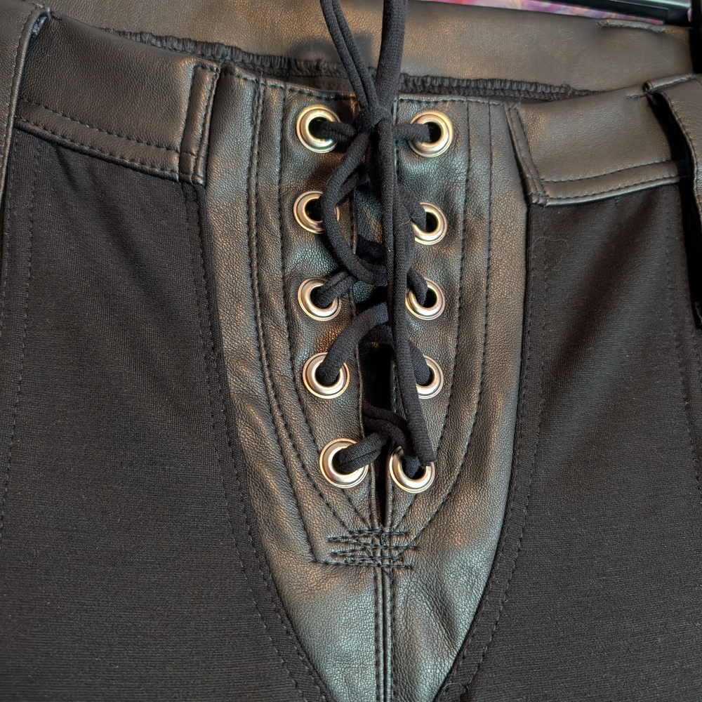 New Toxic Vision Designer Devil Screen Printed Tie Front Pants With Measurements - Picture 8 of 15